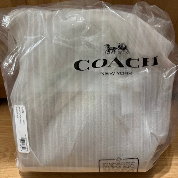 ❤️ COACH Andrea Carryall Bag Pearlized Smooth Leather Light Champagne - Picture 6 of 10